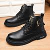 Winter Leder Herrenstiefel High Top Casual Outdoor Stiefel für Herren Warme Motorradstiefel Luxusmarke Designer Arbeits-Knöchelstiefel