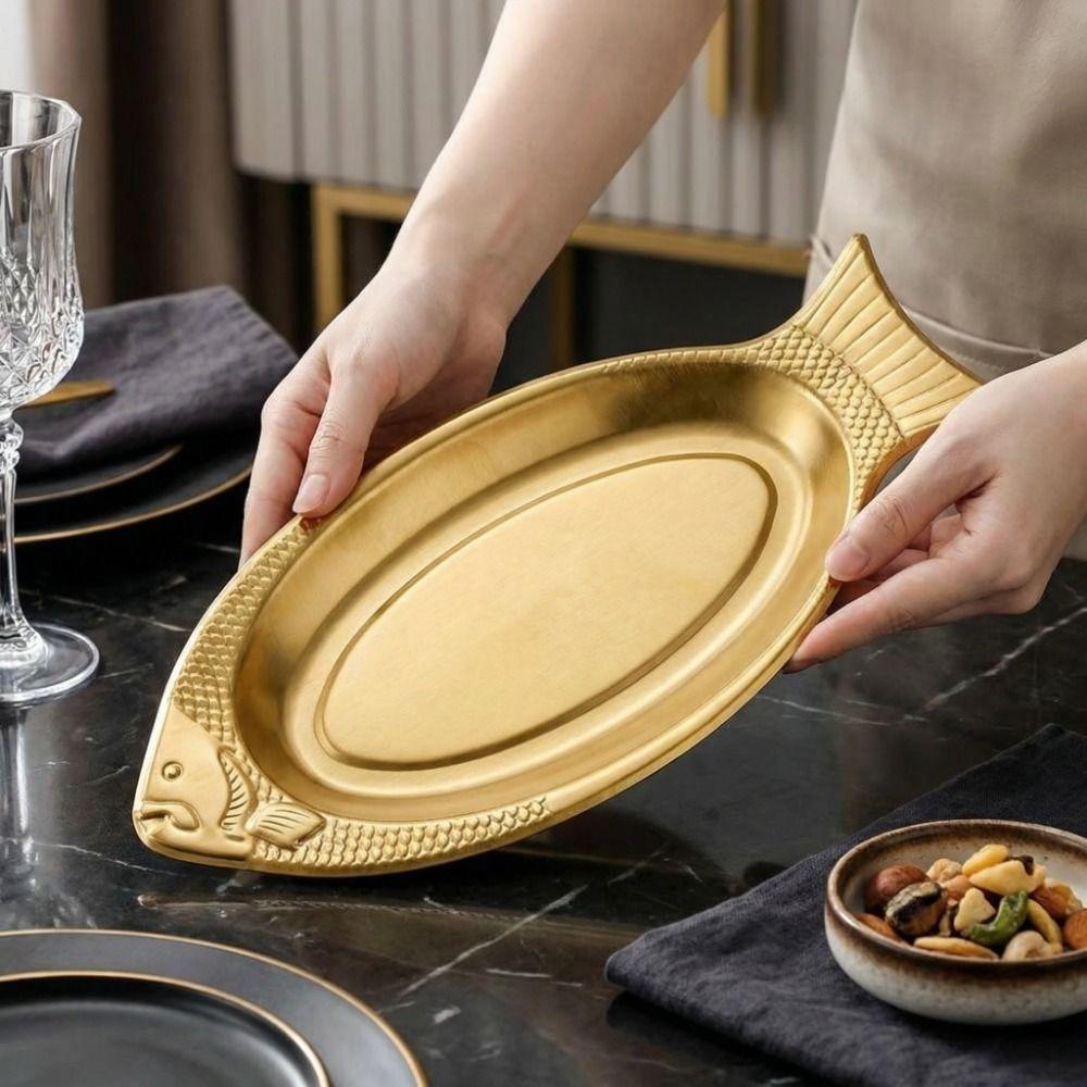 Thickening Fish Shaped Plate Korean Style Barbecue Plate Funny Snack Plate  Banquet