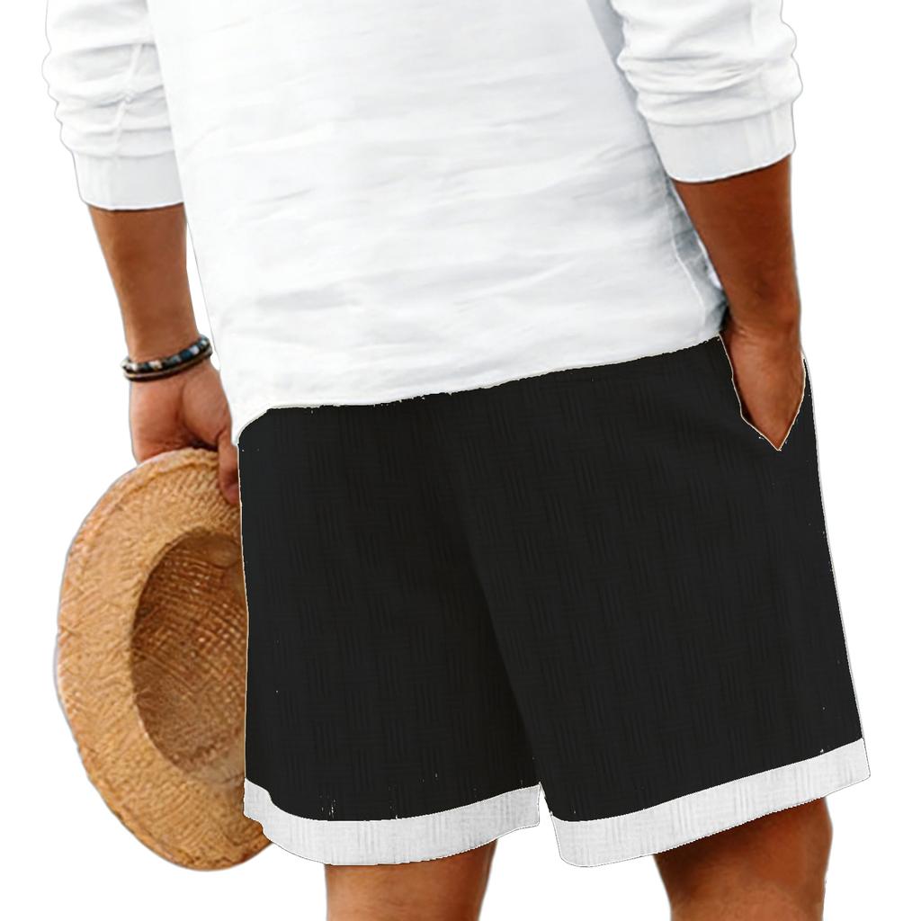 Men's Casual Stylish Striped Multi-color Five-pocket Pants / Men's Drawstring Breathable Beach Shorts
