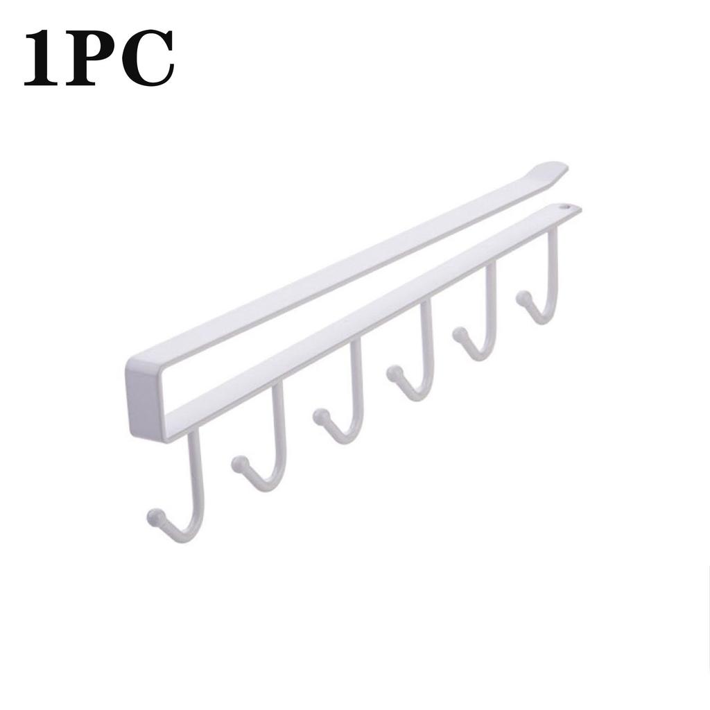 4/6 Ganci Ripiano Portaoggetti Armadio Abs/Metallo Sotto Ripiani Tazza Tazza Appendino Bagno Cucina Organizzatore Appeso Supporto
