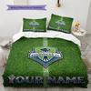 Name Custom Seattle Sounders FC Pattern Bedding Set Quilt Cover Pillowcase Home Decor Gift (1 * Duvet Cover + 2 * Pillowcase, Without Core)