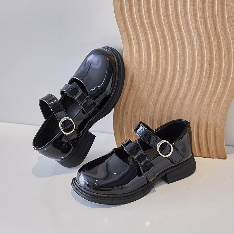 Spring Girl Shoes Fashion Versatile Princess Shoe Comfort Soft Sole Simple Retro Kid Shoe Trendy Exquisite Elegant Leather Shoes