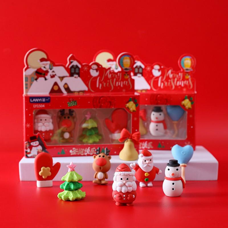 Christmas Small Gifts For Students High-Value Eraser Suit Learning Stationery Cartoon Eraser Holiday Gifts
