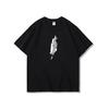 Anime Style Praying Hands Graphic Black Casual Tshirt