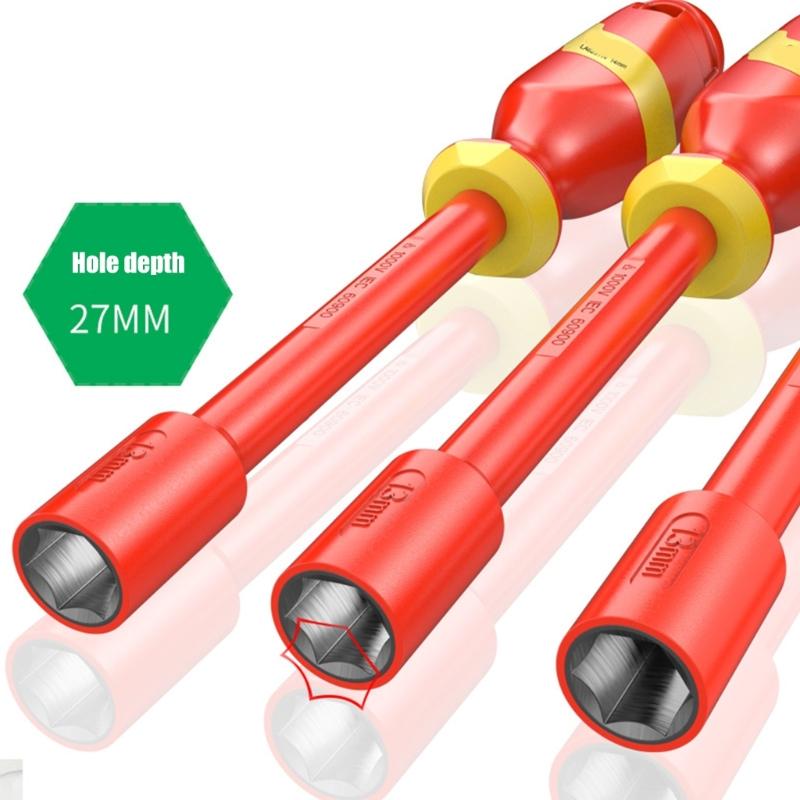 Mehrgrößen-isolierter Steckschraubendreher-Satz mit rutschfestem Griff, isoliertes Handwerkzeug für präzise Elektroreparaturen