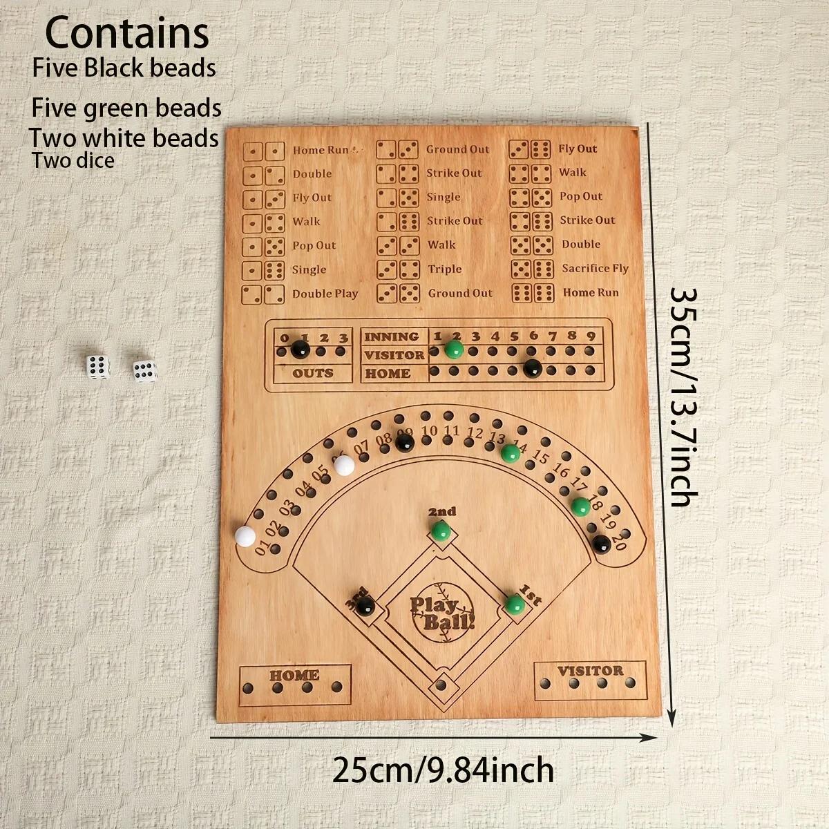 

Бейсбольные кости Настольная игра Деревянные кости и мраморная настольная игра Интерактивная настольная игра для двойной битвы Веселая спортивная игрушка