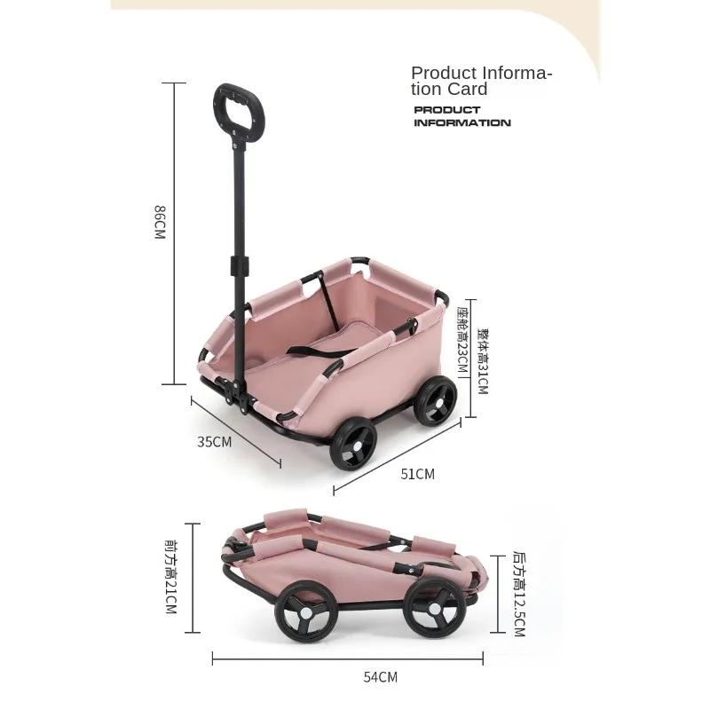 Xiaomi 4 Wheels Ultra Lightweight Folding Dog Cat Pet Stroller Portable Travel Shopping Walking Playing for Small Dogs Cats Teddy