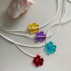 Acrylic Hollow Six Petal Flower Loose Beads Colorful Flower Charm Pendant DIY Accessories Necklaces Earring Jewelry Gift