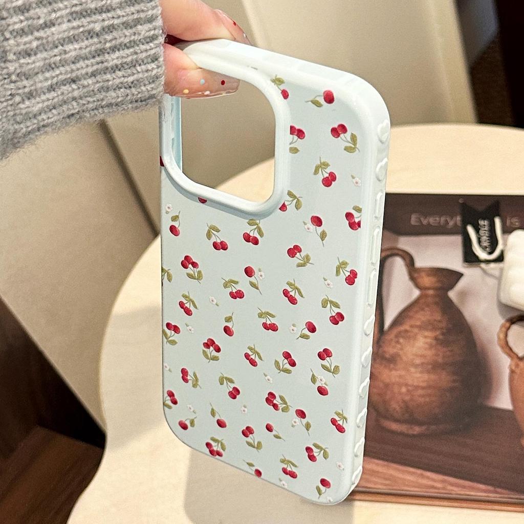 Little Fresh Mint Cherry Phone Case for iPhone 17, iPhone 17 Pro Max