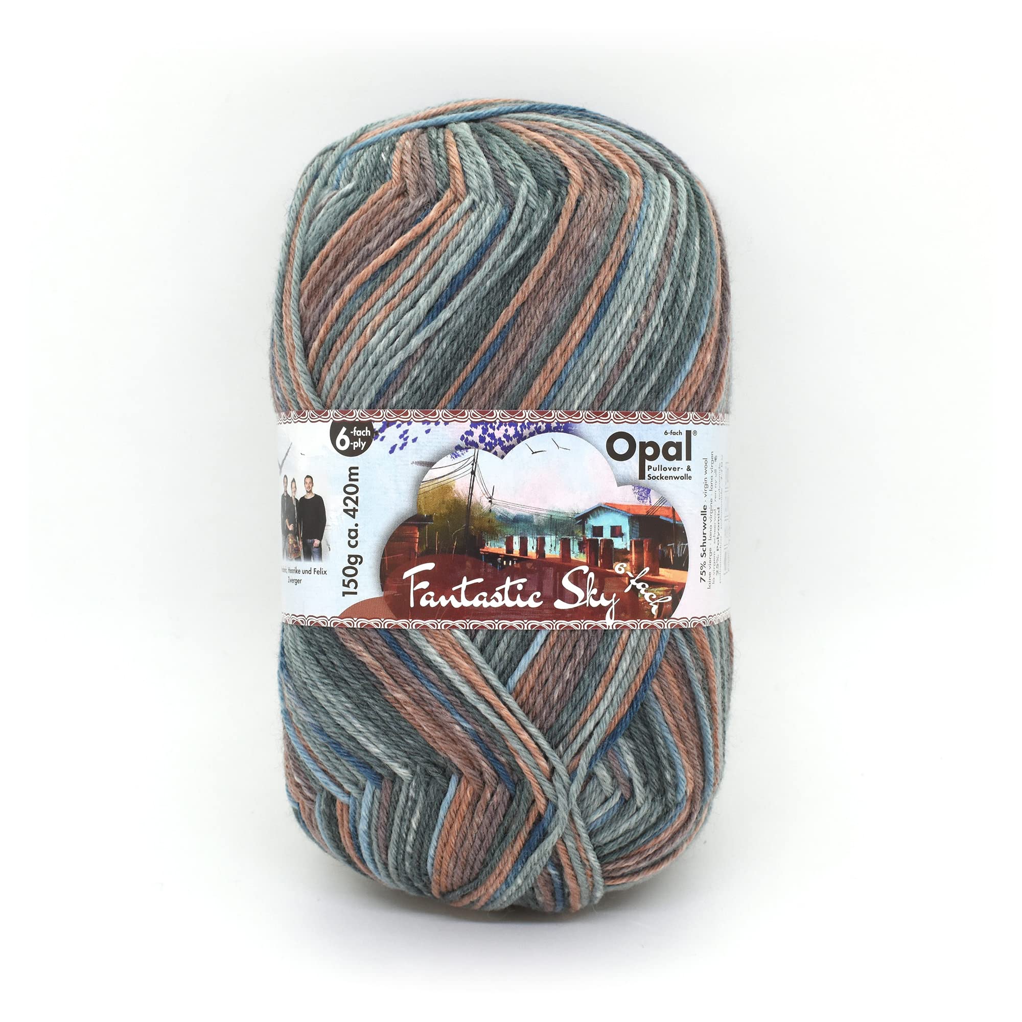 

Пряжа носочная Opal Sky 6-слойная Fantastic 11224