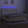 VidaXL Sommier à Lattes de Lit avec Matelas et LED, Lit Rembourré avec Tête de Lit, Lit Double, Lit Adulte de Chambre, 3138906