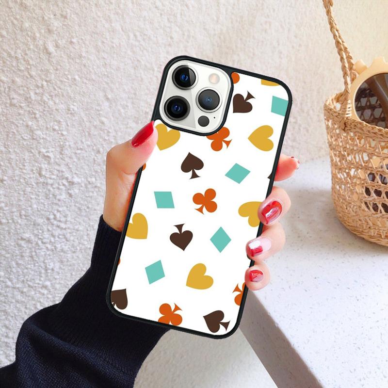 Playing Cards Suit Symbols Phone Case for iPhone 17 Air 16 Coque 15 14 12 13 PLUS 11 PRO MAX Back Cover Fundas Shell