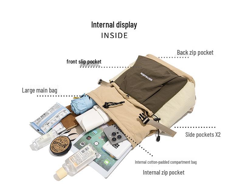 Versatile Lightweight Patchwork Backpack - Large Capacity for Travel, Students, and Commuters