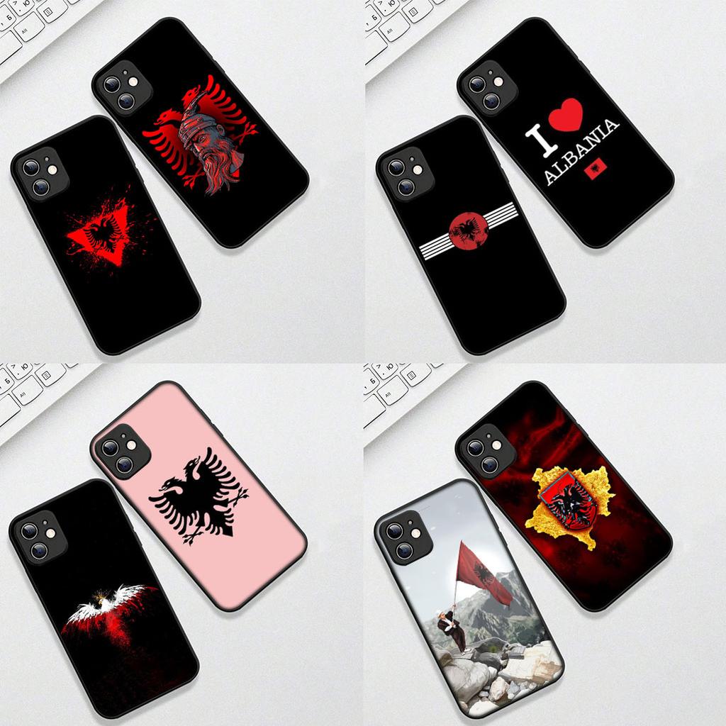 Soft Cover for Apple iPhone 12 13 Pro Max Mini ProMax X XR Air 12Pro 13Pro Casing Phone Case Albanians Red Albania Flag
