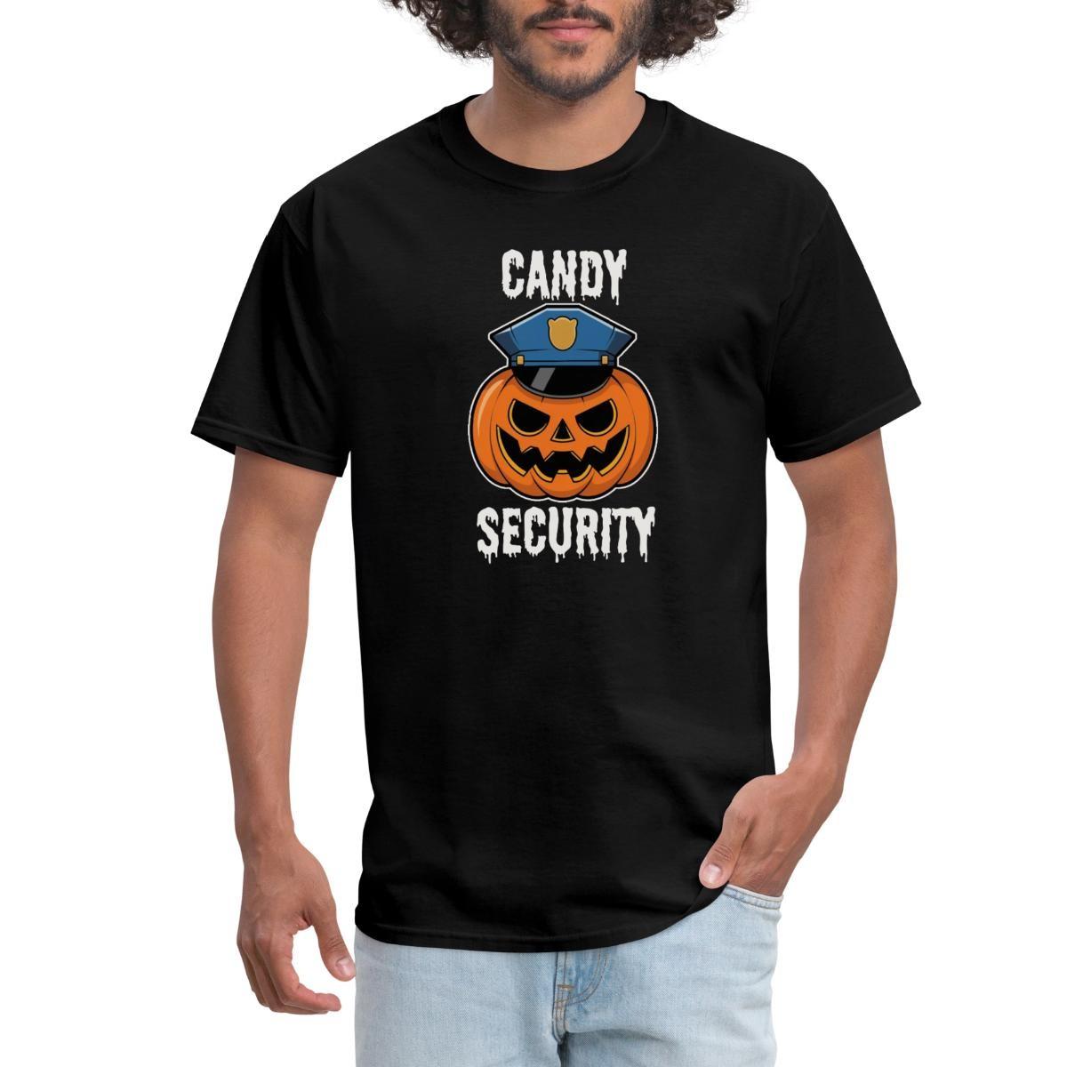 Candy Security Halloween Scary Pumpkin Men s T-Shirt M