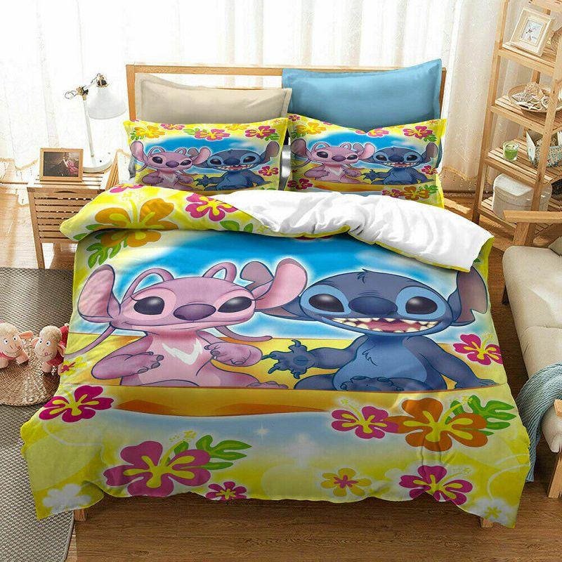 3d Stitch Bedding Set For Kids With Comfortable Duvet Cover And Pillowcase Set