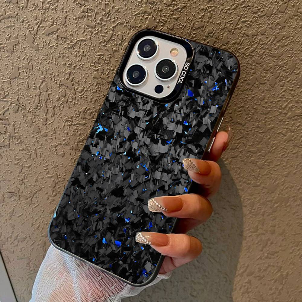 Abstrakte Kunst Schwarz Geschmiedetes Carbon Fundas Handyhülle Für IPhone 17 17E 16 Plus Pro Max 15 14 13 12 11 Matt Bunte Hüllen