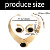 Versatile Geometric Jewelry with Oval Stone Gold Color Necklace Earrings Set Geometry Accessories For Stylish Women