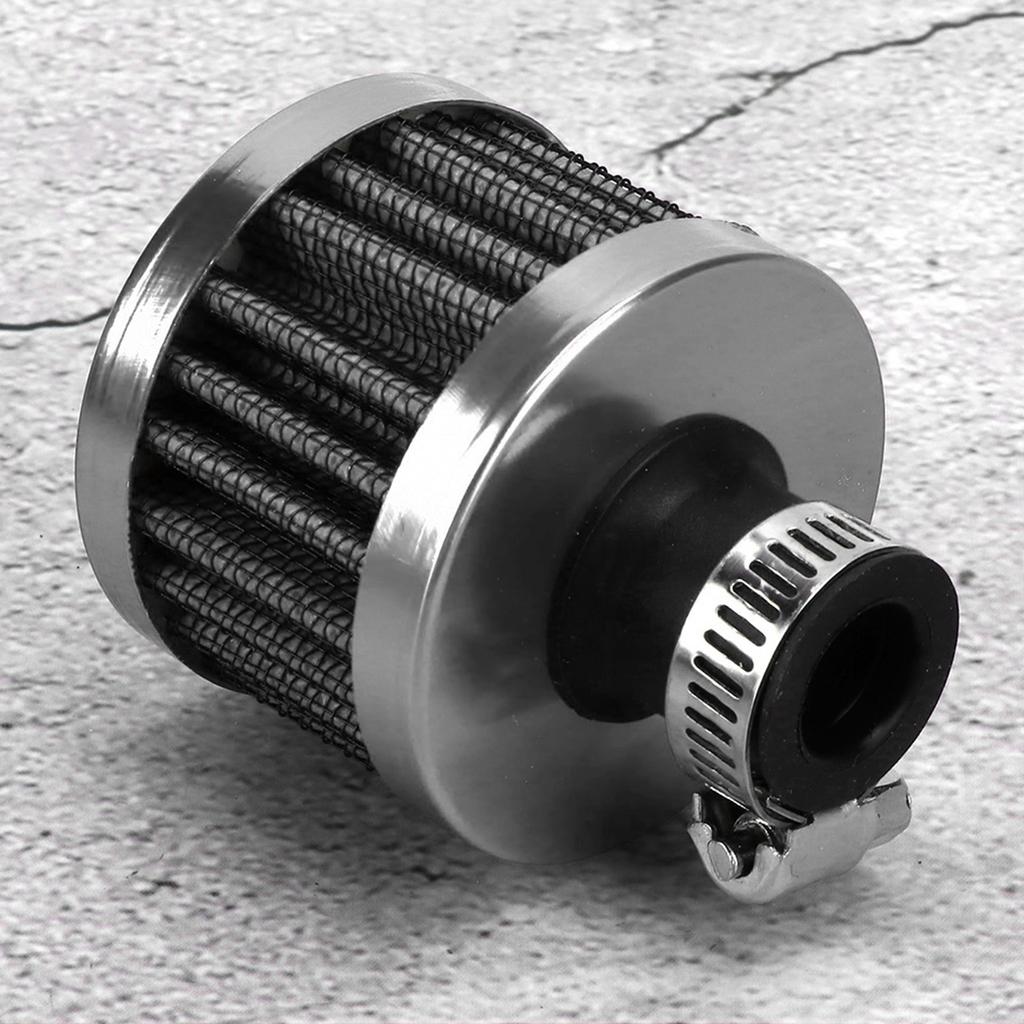 13mm 0.5in Mini Air Intake Filter Vent Crankcase Breather Universal Car Accessory argent
