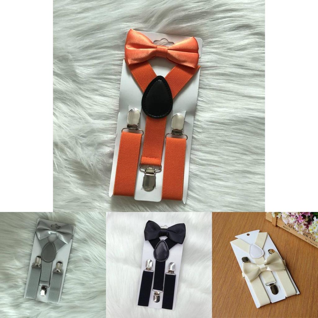 Set adorabil de papion și bretele pentru copii cu bretele elastice reglabile