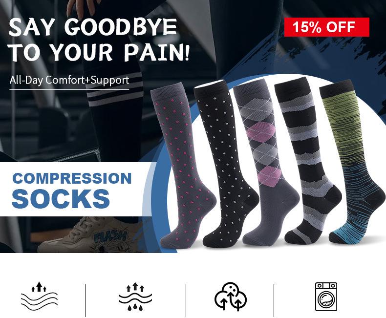 Herbst Damen Europäische & Amerikanische Sport Kniehohe Kompressionssocken, Hochelastische Schlankheits-Wadensocken