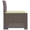 1 Seater Garden Sofa with Cushions Rattan Look PP Light Gray