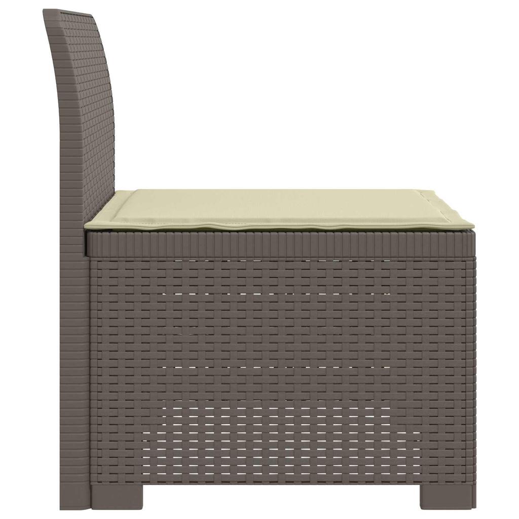 1 Seater Garden Sofa with Cushions Rattan Look PP Light Gray