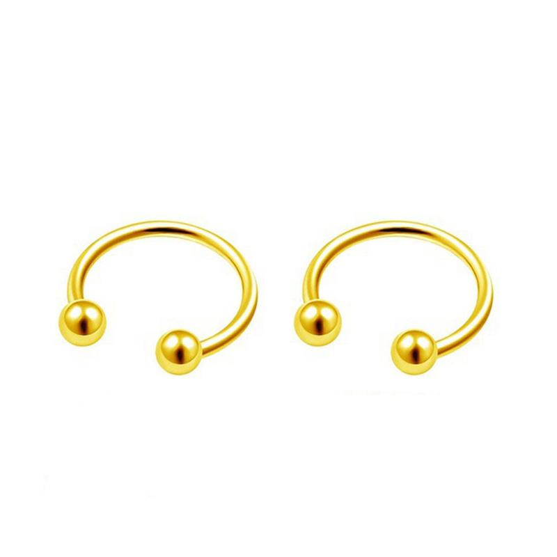 2Pcs 6/8/10/12mm Stainless Steel Zircon Piercings Earrings Horseshoe Ring Piercing Nose Ear Belly Rings Body Jewelry For Women