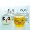 Cartoon Cute Glass Water Cup Coffee Mug Lightweight Clear Transparent Breakfast Tea Milk Beverage Cup With Handle Couple Cups