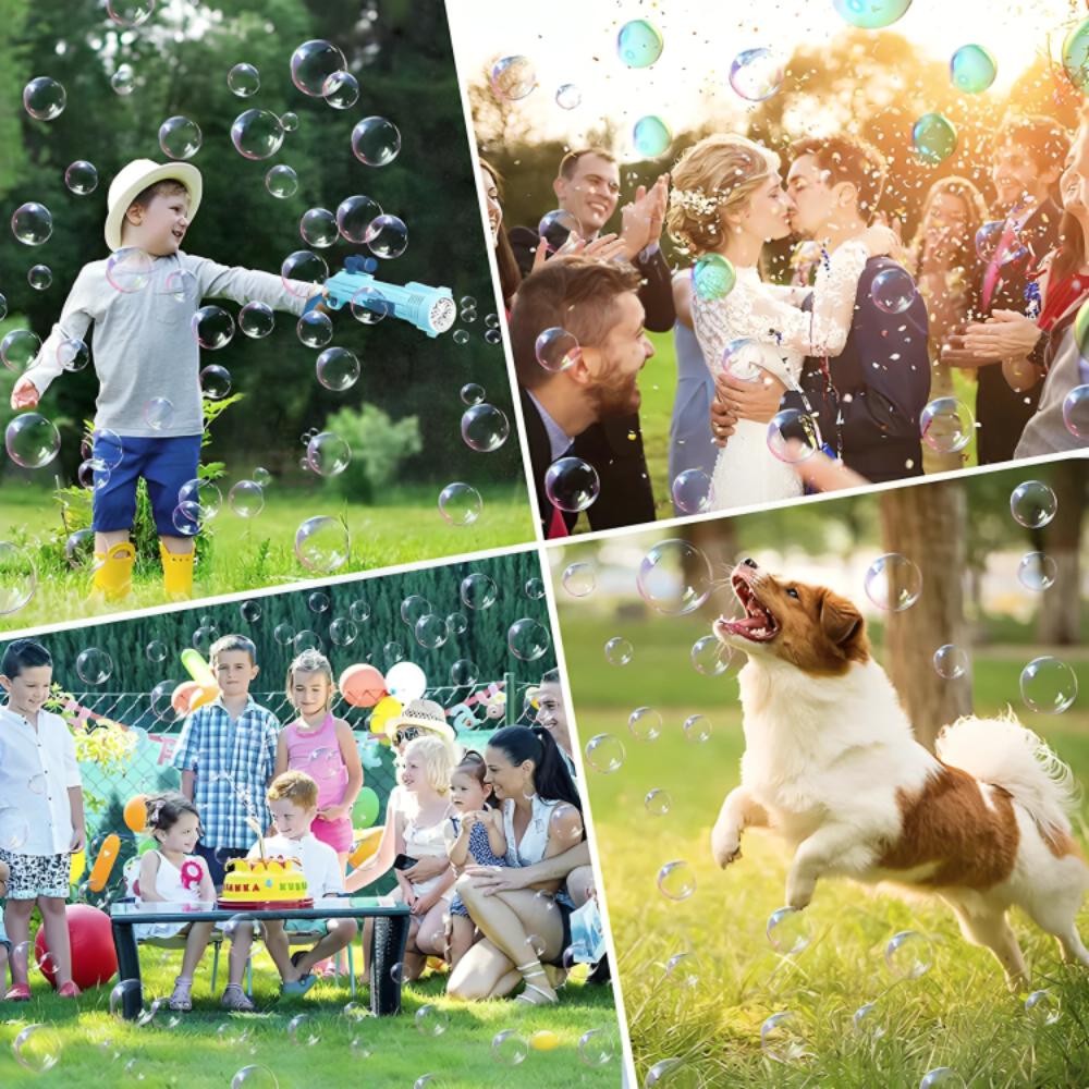 Automatic bubble gun machine set 2 x liquid