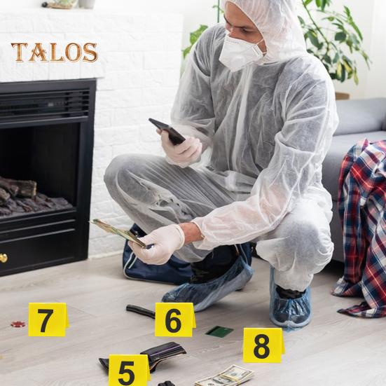 10 pezzi di cartello con numero sulla scena del crimine, decorazione riutilizzabile, in acrilico bifacciale da 1 a 10, mini segnalibro per prove, cartello da tavolo, ornamento per feste da detective