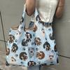 Large Capacity Foldable Tote Bag - Stylish Dachshund Print Totes for Women - Lightweight, Reusable, and Easy to Carry Shopping Bag