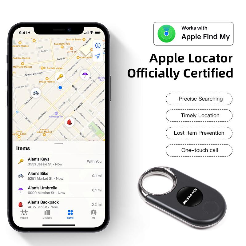 1pc iPhone Smart Tag GPS Locator Anti-lost Tracker Car Keychain For Mercedes Benz AMG A B C E G CLA W211 W203 W204 C260 E300L