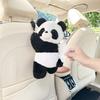 1pc Plush Panda Car Tissue Holder - Universal Fit & Easy Install | Soft Fabric Auto Organizer for SUV/Sedan