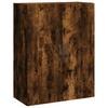 Vidaxl Witrynka Przydymiony Dąb 69,5X34X180 Cm Materiał Drewnopochodny