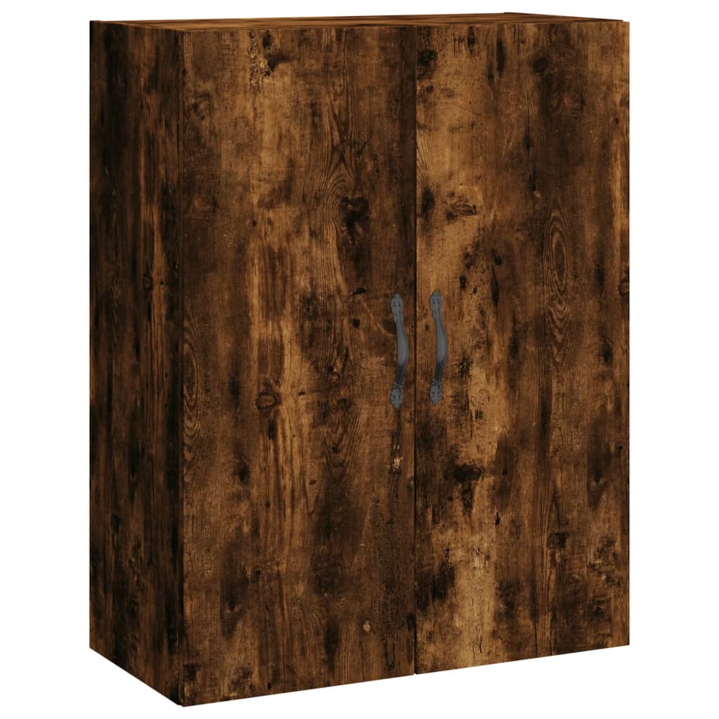 Vidaxl Witrynka Przydymiony Dąb 69,5X34X180 Cm Materiał Drewnopochodny