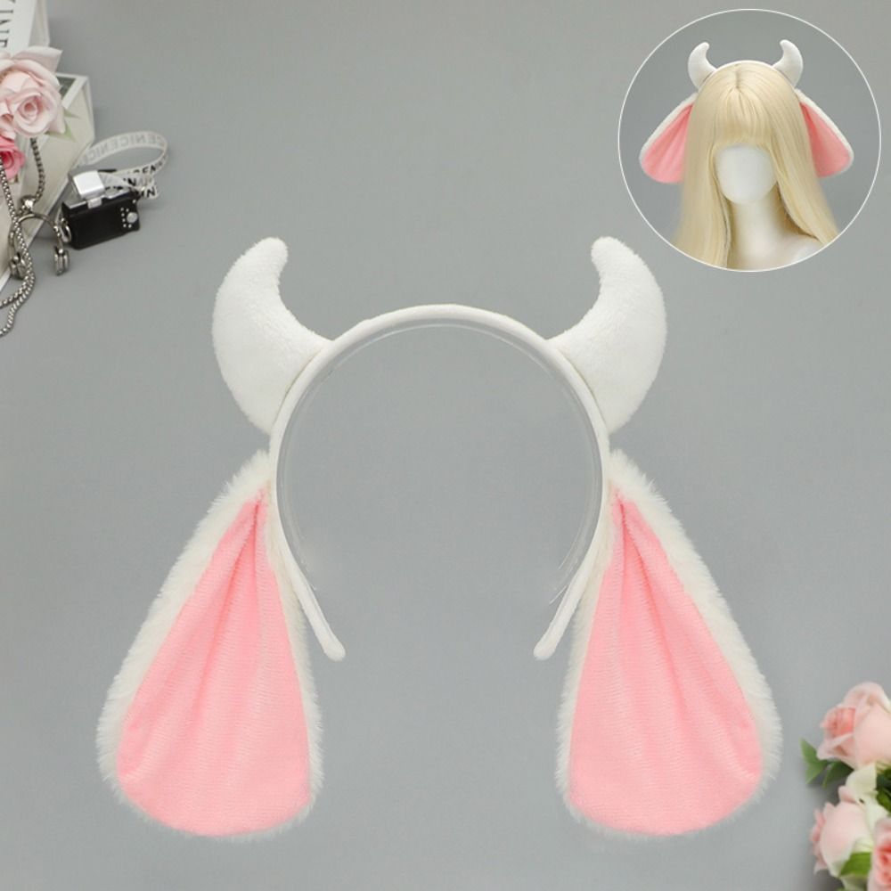 Furry Sheep Ears Headband Kawaii Animal Cosplay Headwear Lolita Plush Hair Hoop  Stage Performances