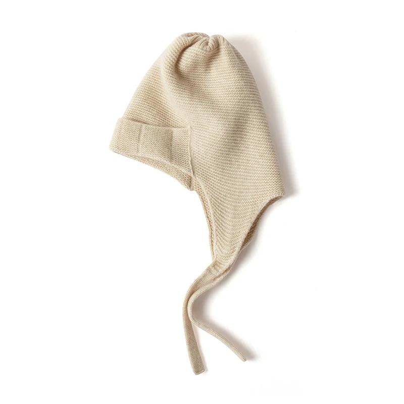 Women 100% Pure Cashmere Trapper Hat Ear Flap Design Knit Winter Warm Soft Skullies Cap Cold Weather Accessory