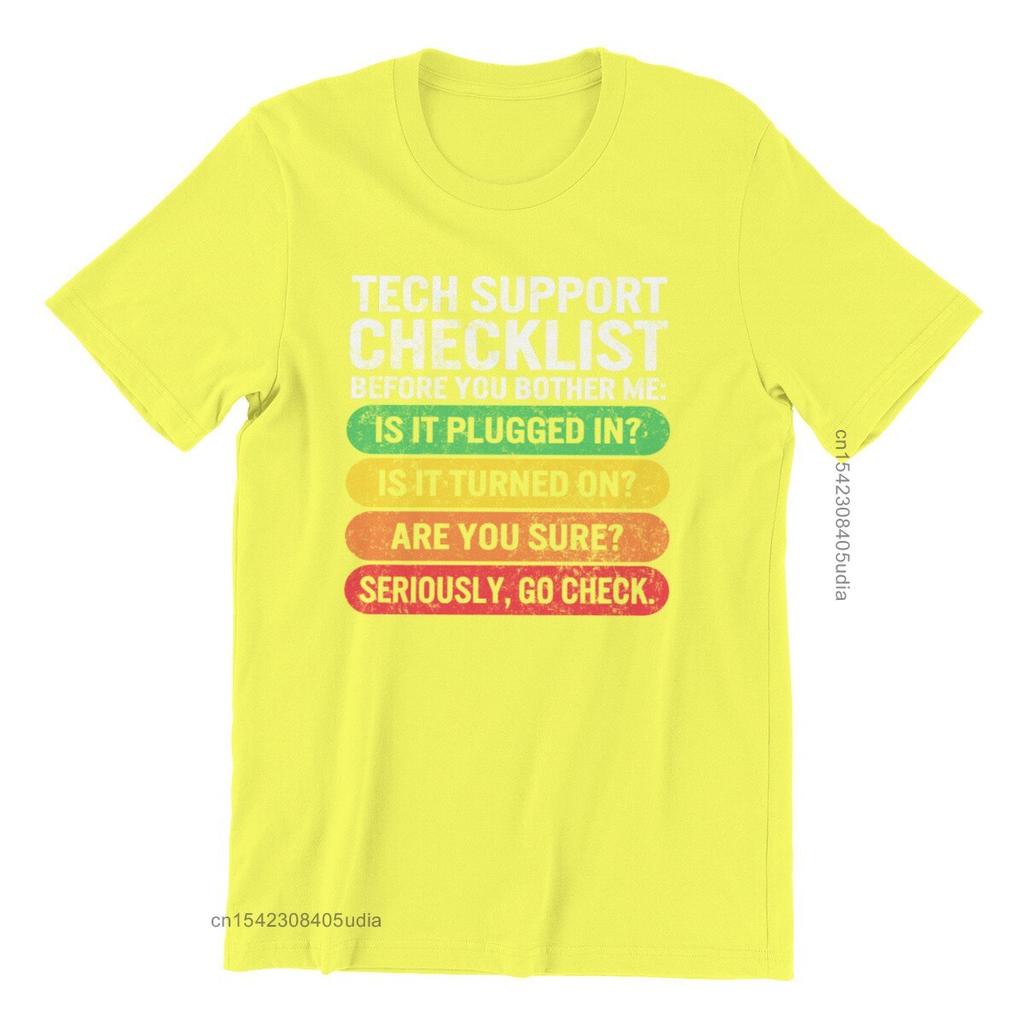 Funny Sysadmin Shirt Tech Support Checklist Unisex Vintage Sport Tshirt Punk Anime Family Tops Tees Oversized 3d Print Cotton