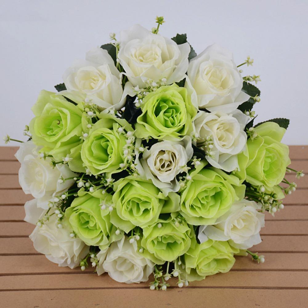 10 Culori Flori Fericite Reale Mini Trandafir Natural Simulat Nou Iarbă de Cristal Buchet Decorativ pentru Casă