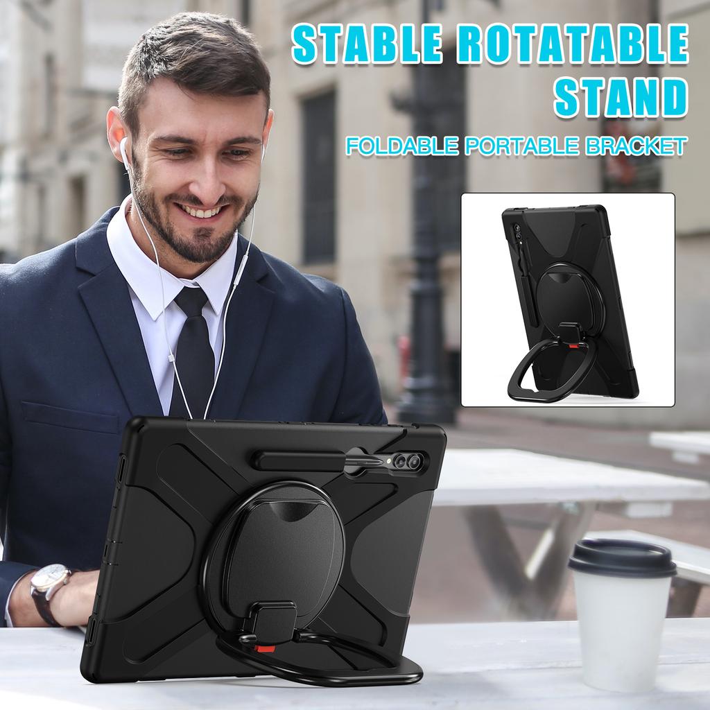 Heavy Duty Case for Galaxy Tab S10 S9 S8 Ultra 2024 2023 2022 14.6" SM-X920 X926B X910 X916B X900 X906B 360 Rotating Stand Cover