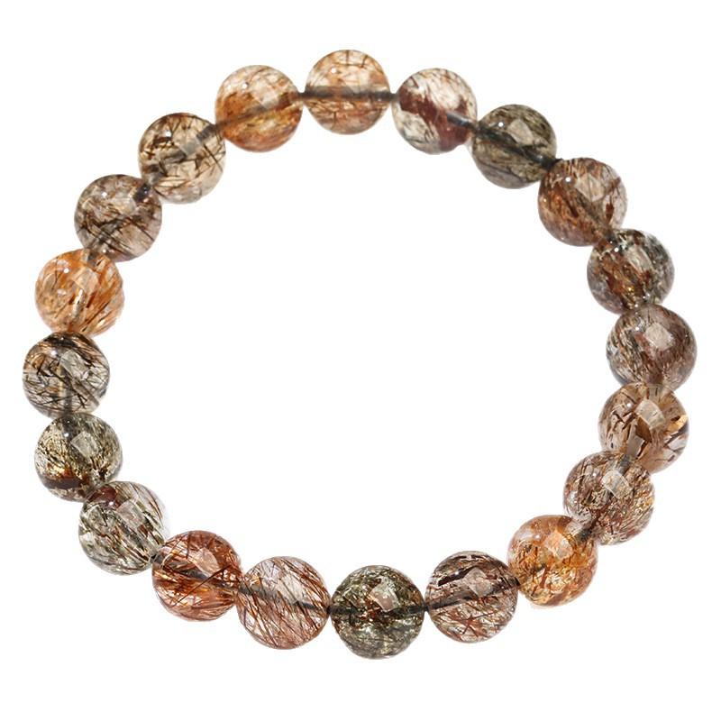 Hongchu Crystal Natural Black Gold Super Seven Bracelet  Black Titanium Crystal Super Seven Bead Bracelet