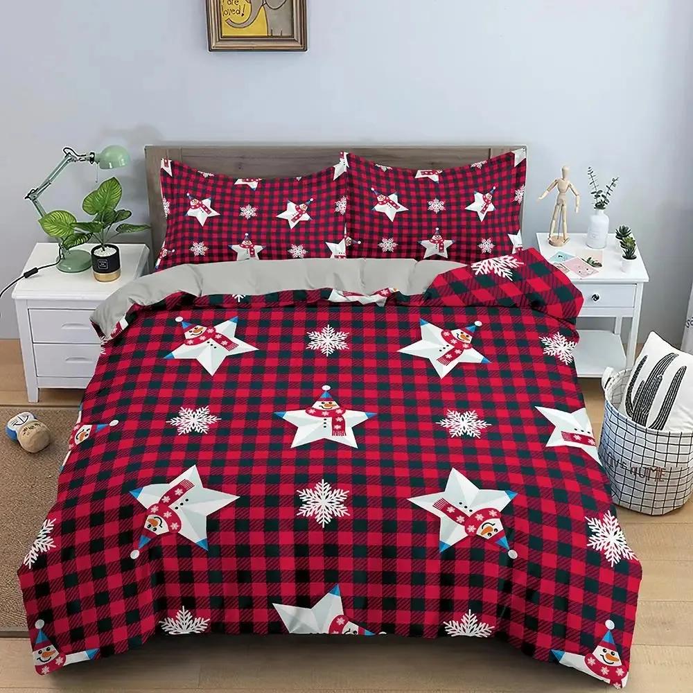 Christmas Decoration Comfortable Duvet Quilt Cover Pillowcase Bedding Set Children Bedroom Decoration Home Textile