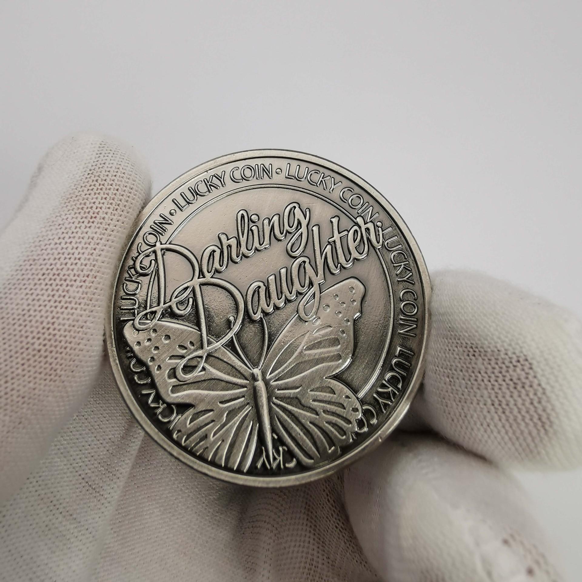 Russian antique daisy, friendship, luck, nickel plated commemorative medal, plant collection, love coin