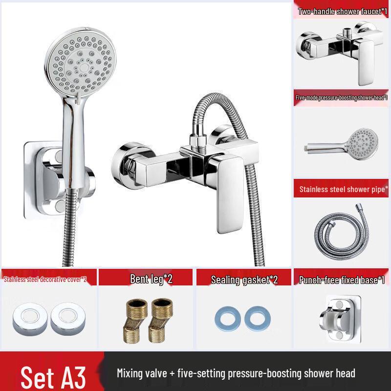 Wall-Mounted All-Copper Shower Bathtub Mixer Faucet