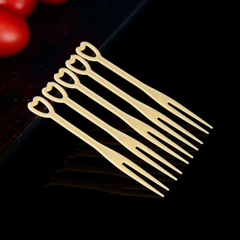Zhaoran Disposable Yellow Heart-Shaped Fruit Forks, 10,000 Count