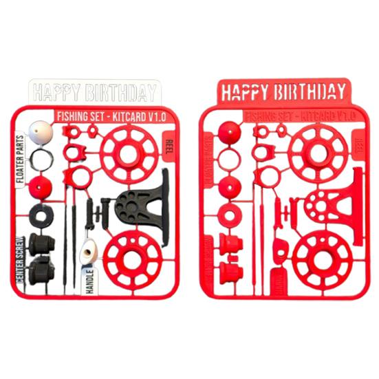 Fisherman's Birthday Greeting Card 3D Printed Greeting Card with Detachable Fishing Accessories Happy Birthday Card Gift for Fishing Enthusiasts