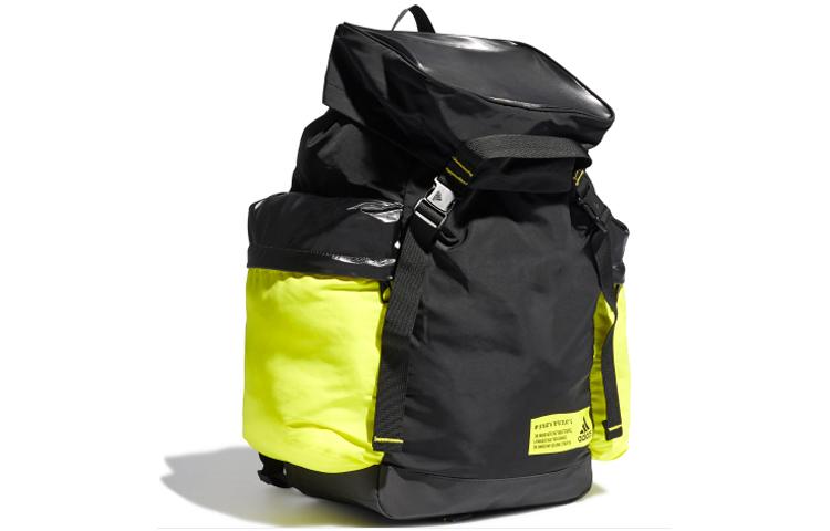 Adidas Polyester Backpack Regular Unisex Black/Acid Green/Yellow GM4545
