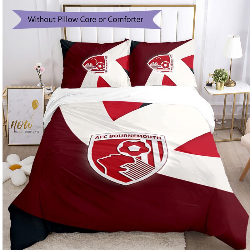 Brentford Football Printed 3 Pieces Bedding Set, Comfortable Skin Friendly Bedroom Duvet Cover Set