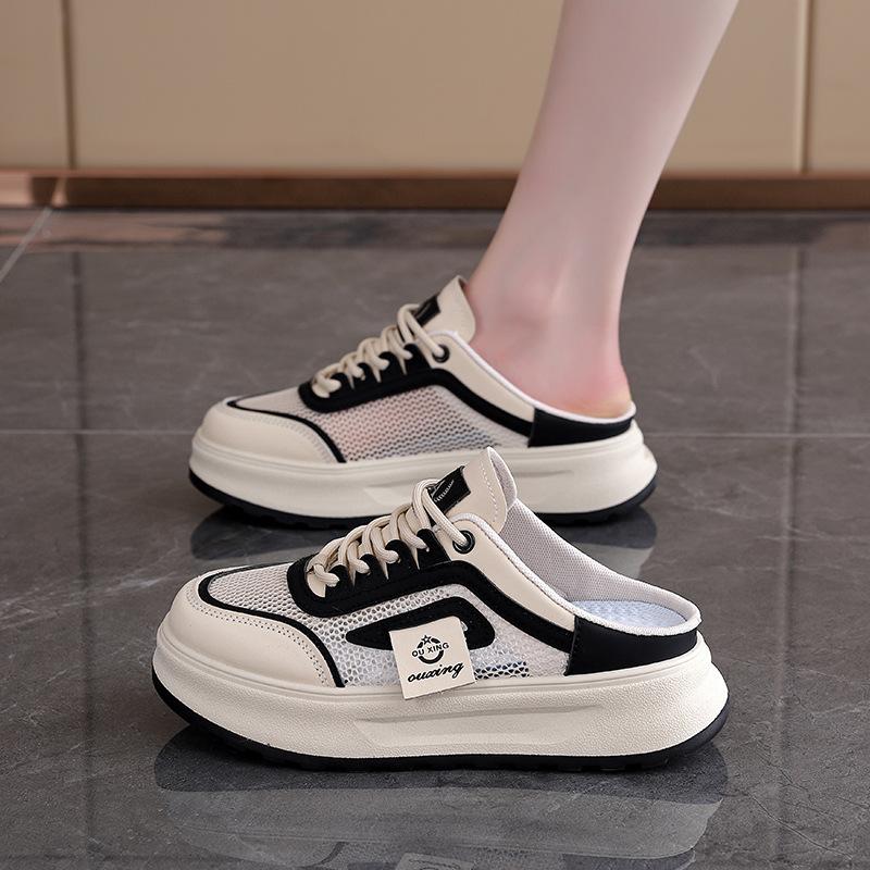 New Hollowed-out Breathable Thick-soled Height-increasing Casual Slippers Sandals and Board Shoes